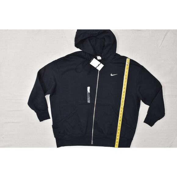Nike Women's Full Zip Sweat Jacket Black Size XL Cotton Blend DQ5758-010 NEW - Picture 2 of 8
